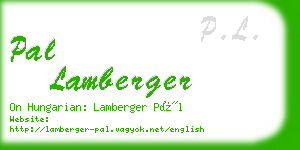 pal lamberger business card